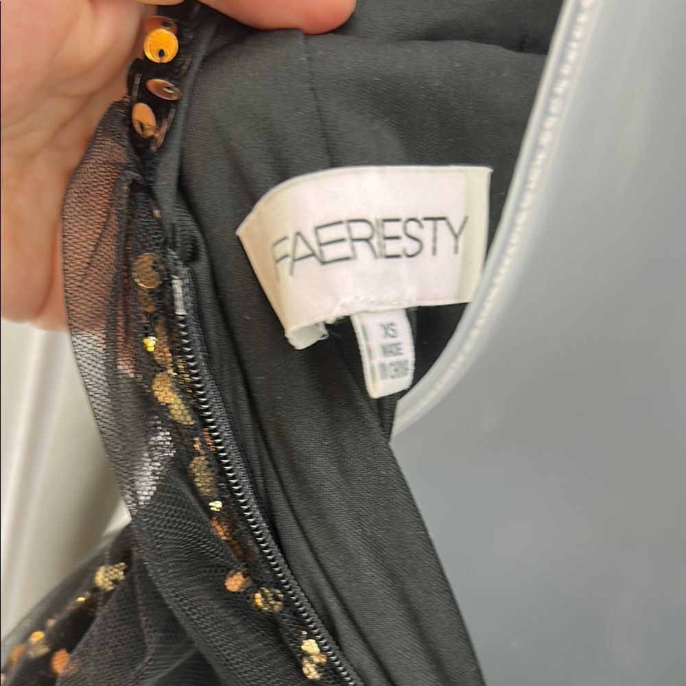 Black and Gold Sequin Jumpsuit - Picture 2 of 6